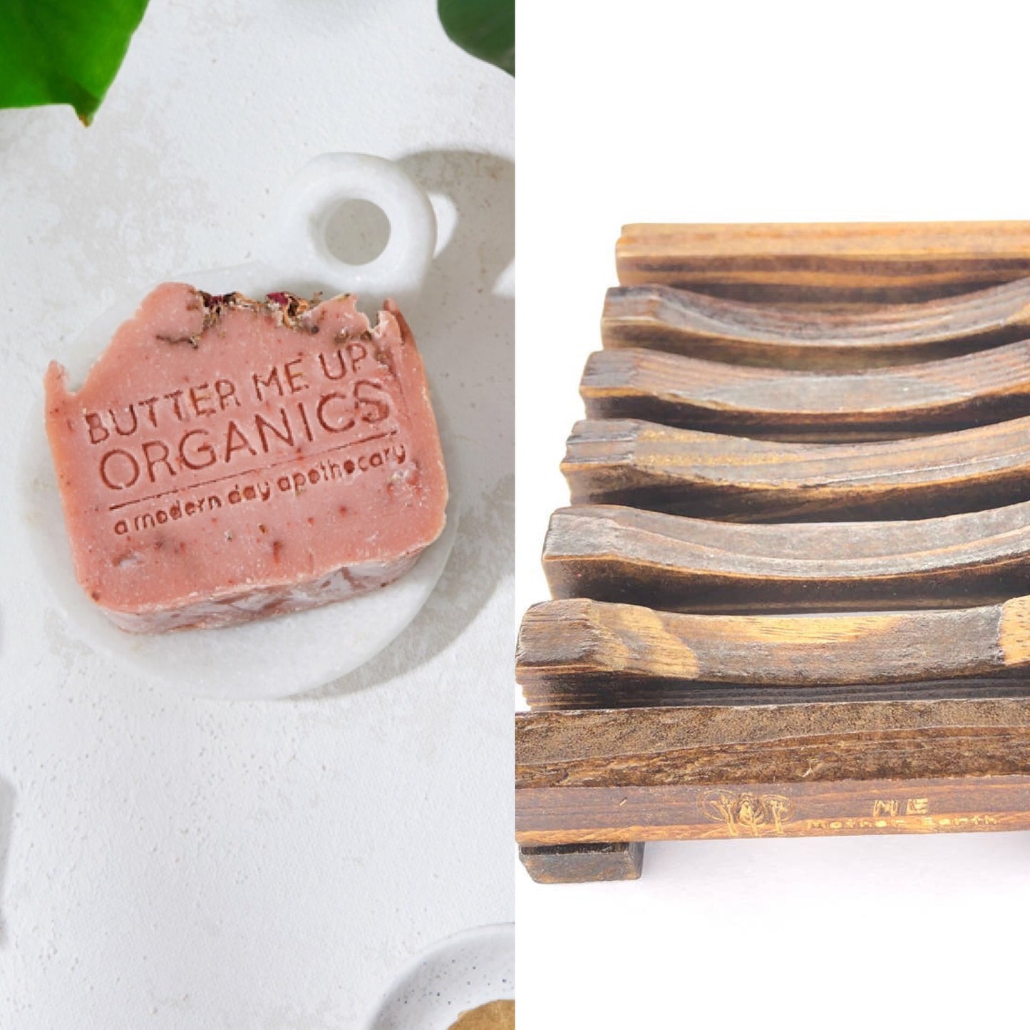 Rose Garden Organic Soap + Bamboo Soap Dish