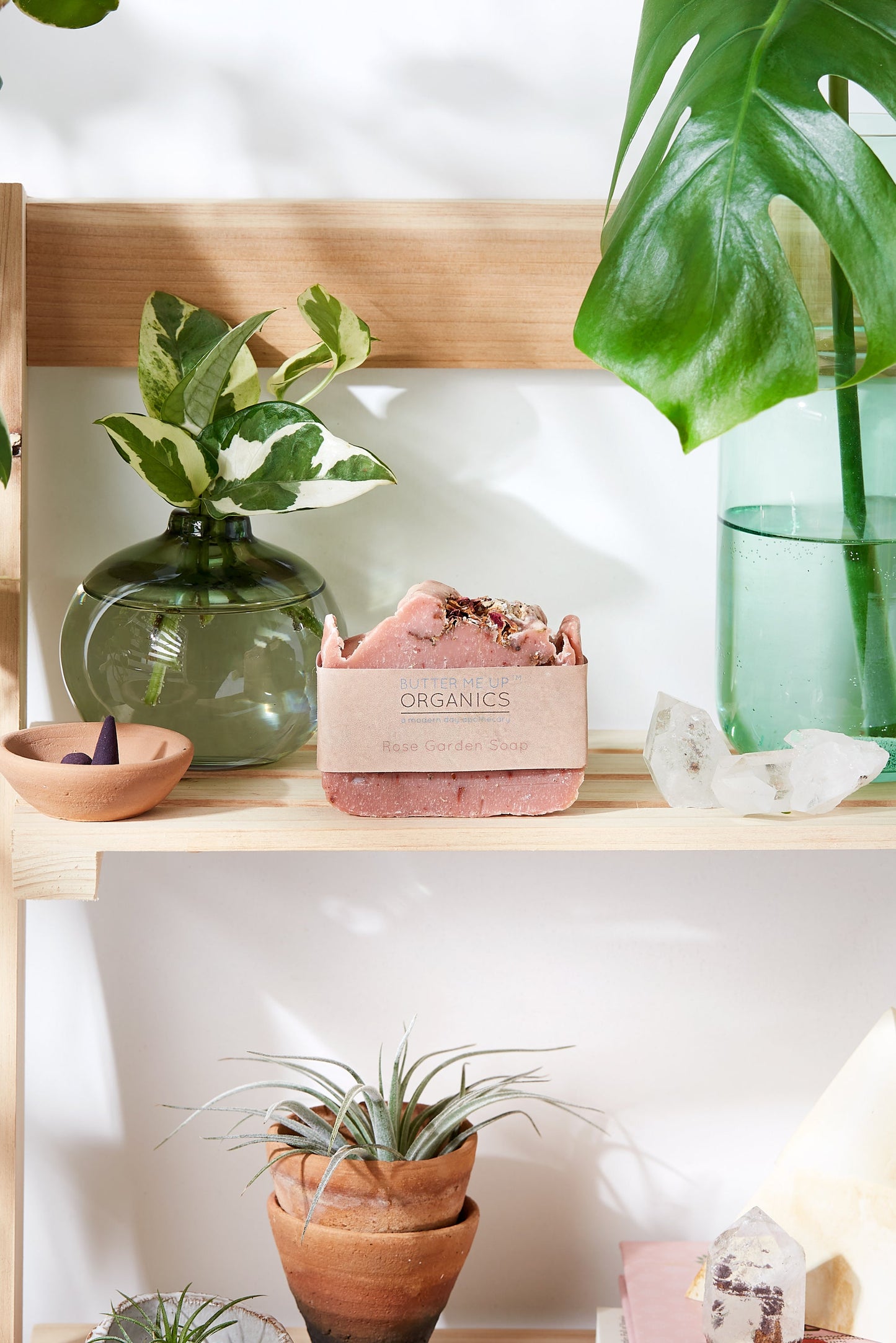 Rose Garden Organic Soap + Bamboo Soap Dish