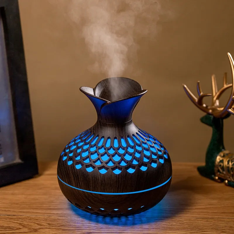 Faux Wood Grain Essential Oil Diffuser + Mini Humidifier 300 ML