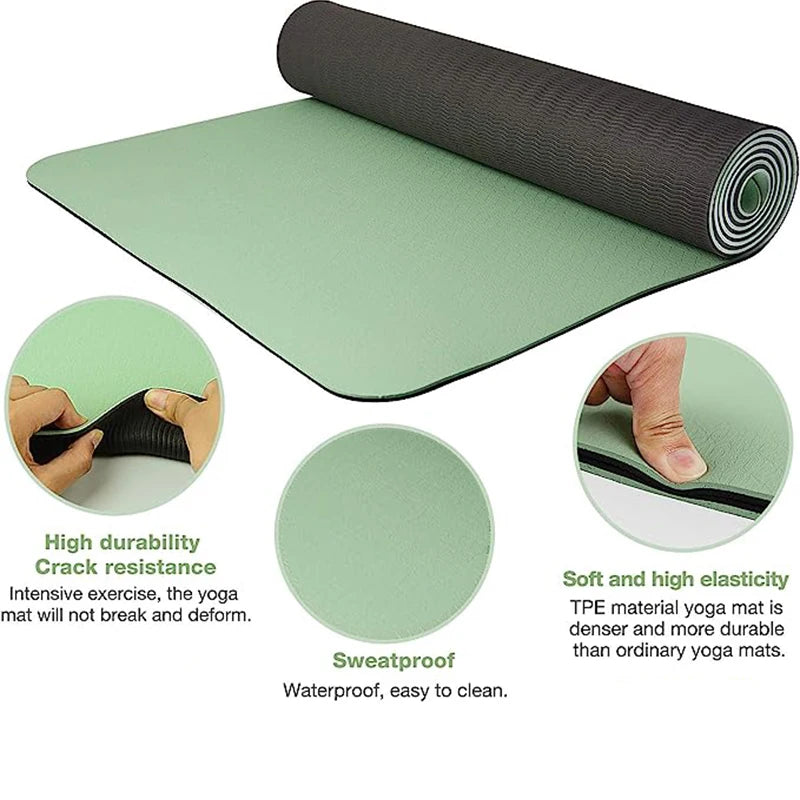 Yoga Mat Non Slip 6mm + Bag + Strap