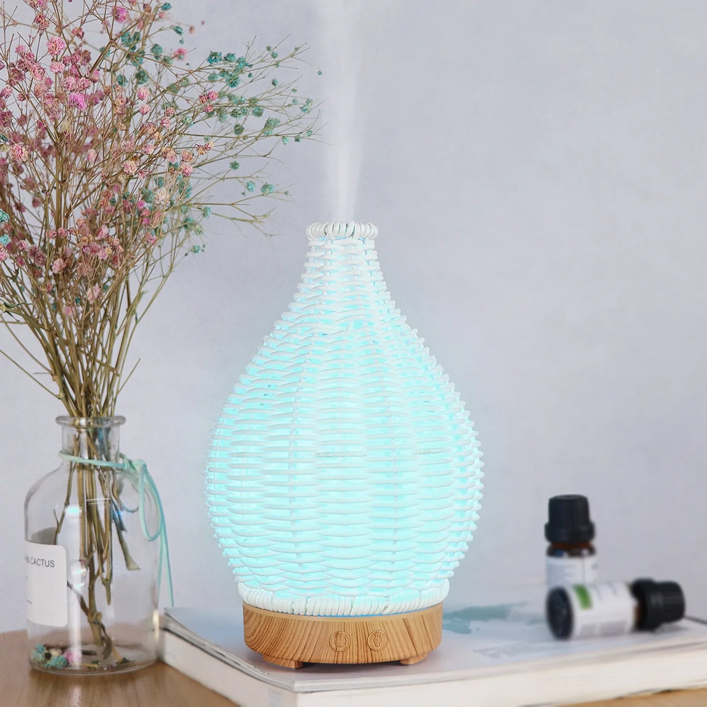 Rattan Wicker Humidifier Aroma Mist + Essential Oil Diffuser 50ML